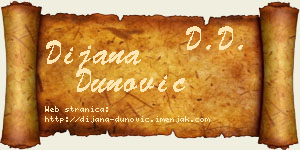 Dijana Dunović vizit kartica